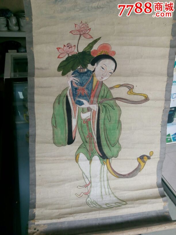 八仙人物何仙姑老画包真包老