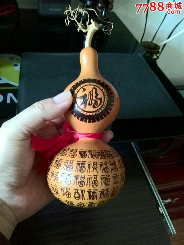 天然葫芦纯手工烙画百福图