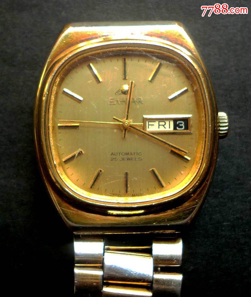 美品瑞士原装英纳格镀金男表——机芯2167——机芯近全新