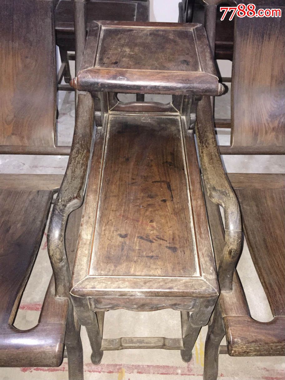 清代老红木酸枝睡椅一套