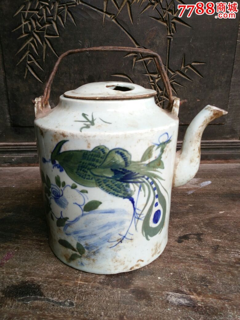 绿油茶壶