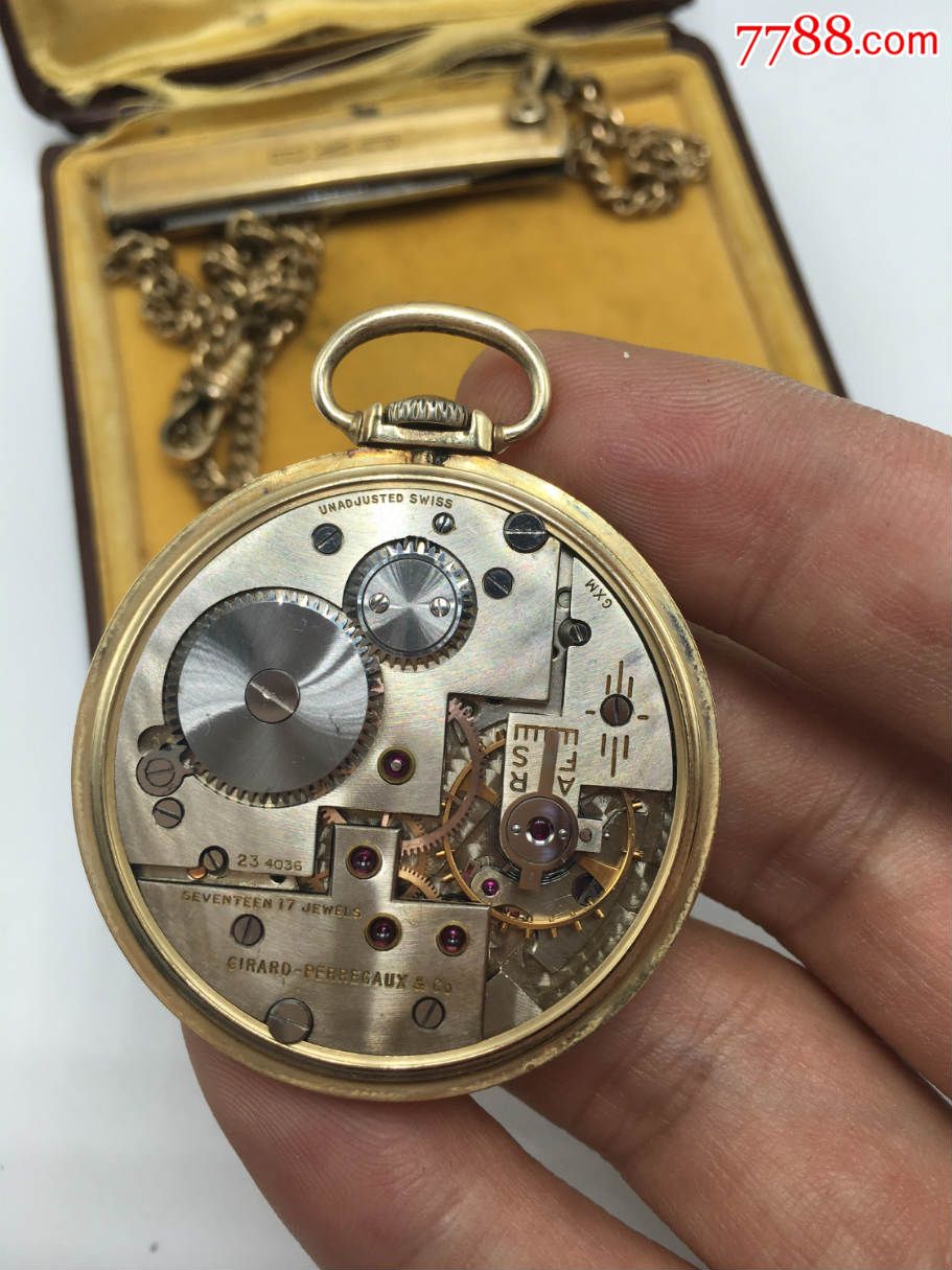 好品世界名表芝柏古董老怀表14k金!重41.5克!