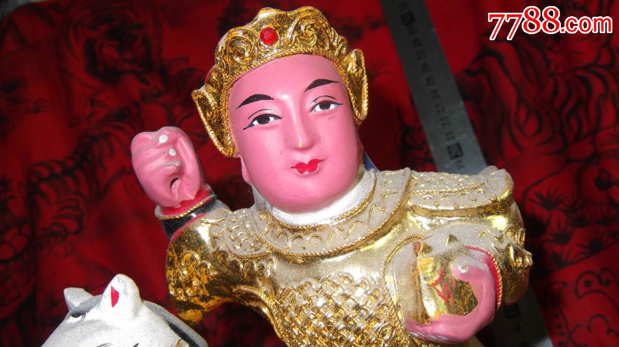 木雕人物骑马摆件,白马将军,包内心全香樟木雕刻,白马王子