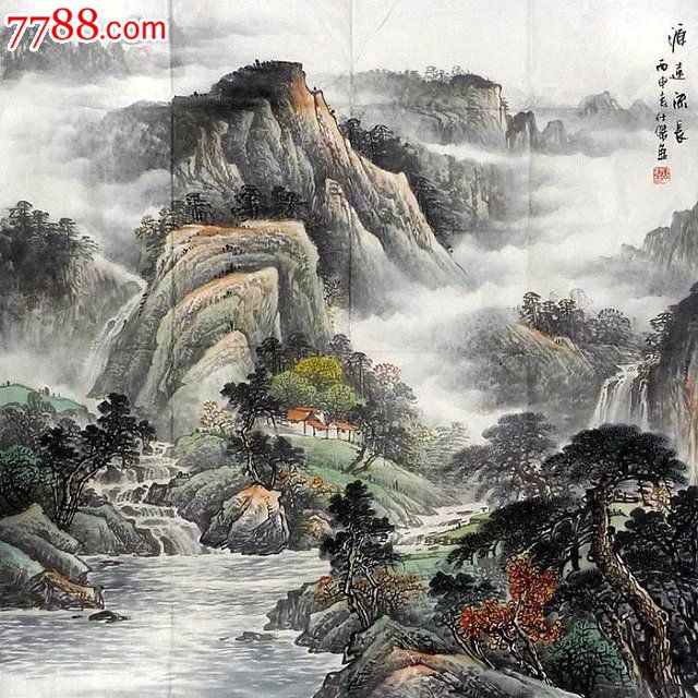 唐仕杰八尺斗方山水01