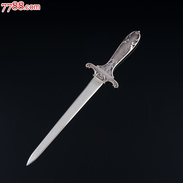 约60克意大利骑士剑形状925纯银拆信刀全品相西洋古董银器收藏