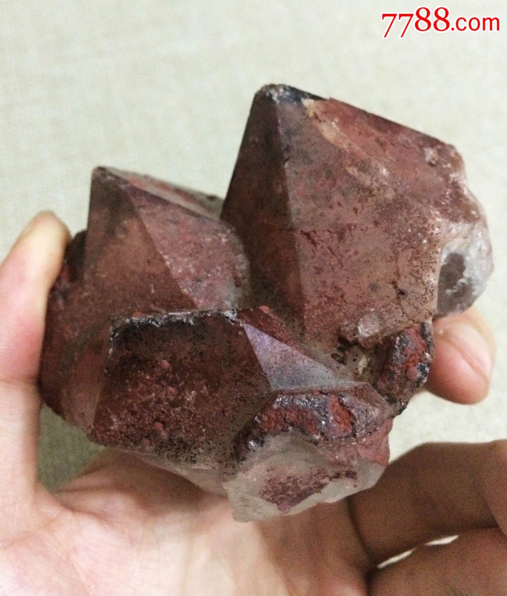 内蒙双头蒙皮红水晶