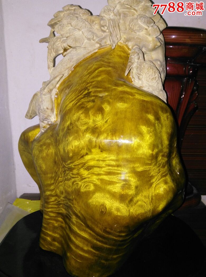 金丝楠松鹤延年-价格:3500元-se36063724-木雕摆件-零售-7788收藏