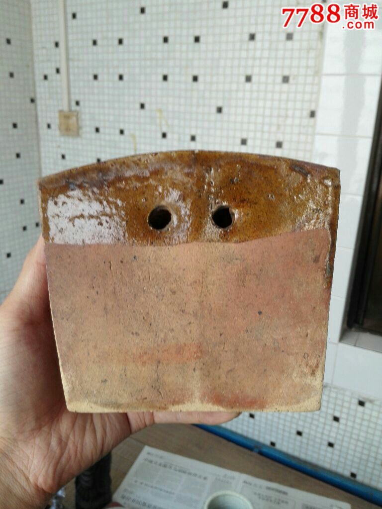 精品推荐民国陶瓷老筷筒五星铜钱纹