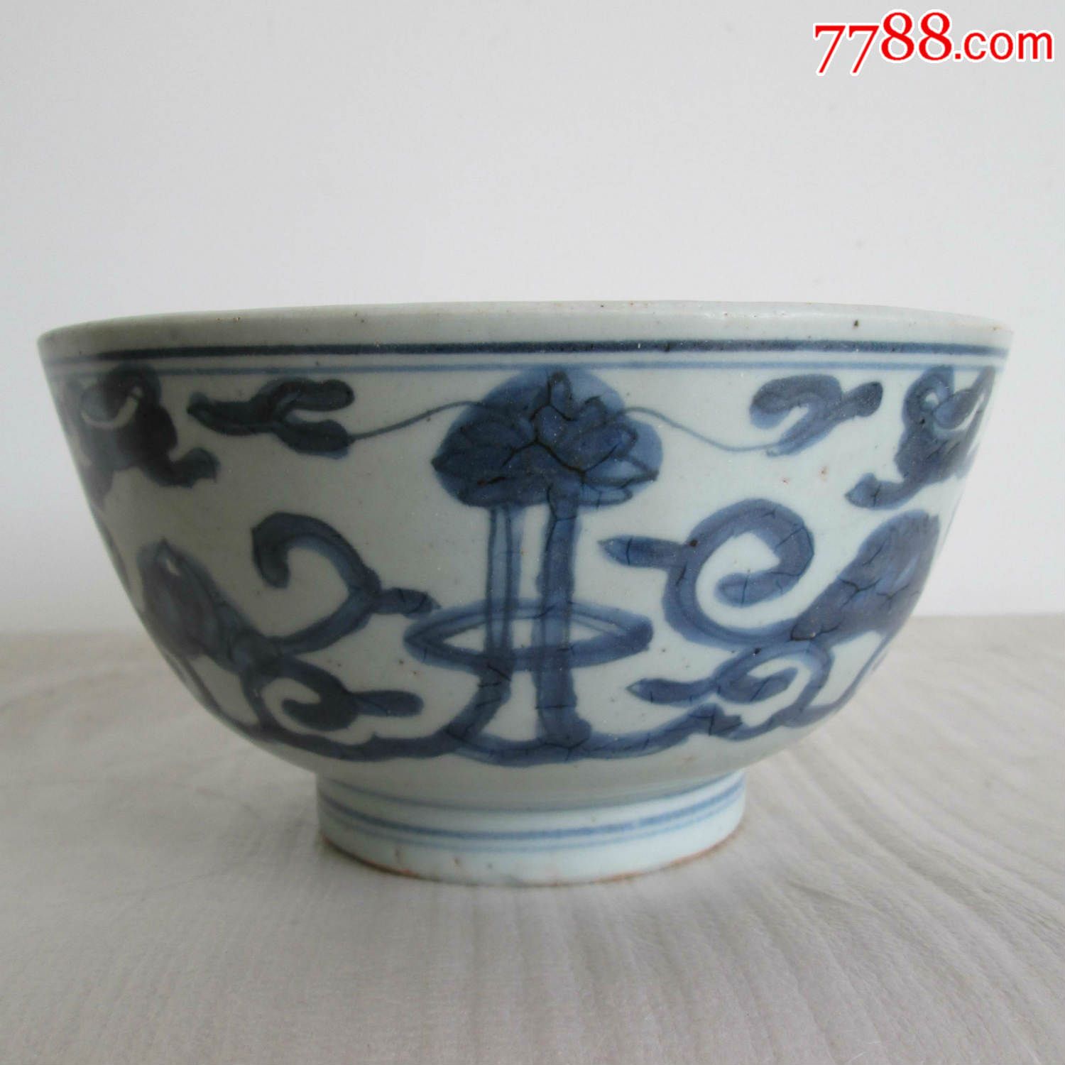 清代清早期,方胜款,康熙青花碗,大碗-se36247074-青花瓷-零售-7788