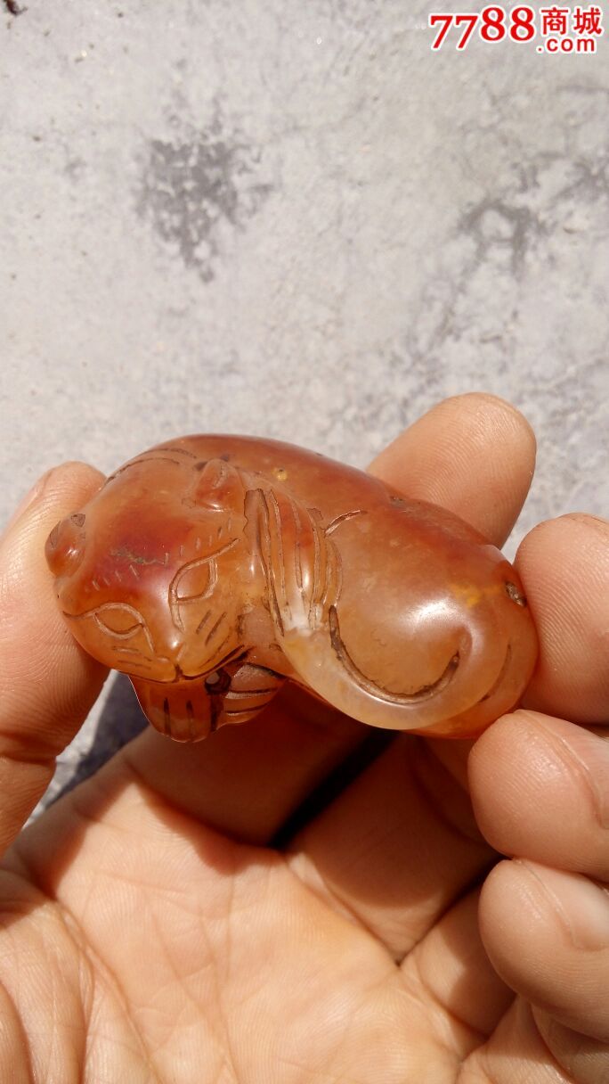 明朝老玛瑙手把件