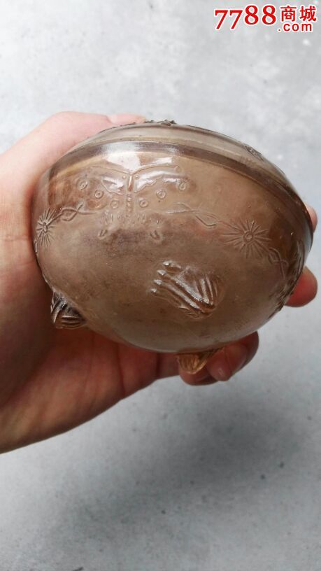 漂亮的民国"蝴蝶纹"兔子提子粉扑盖罐