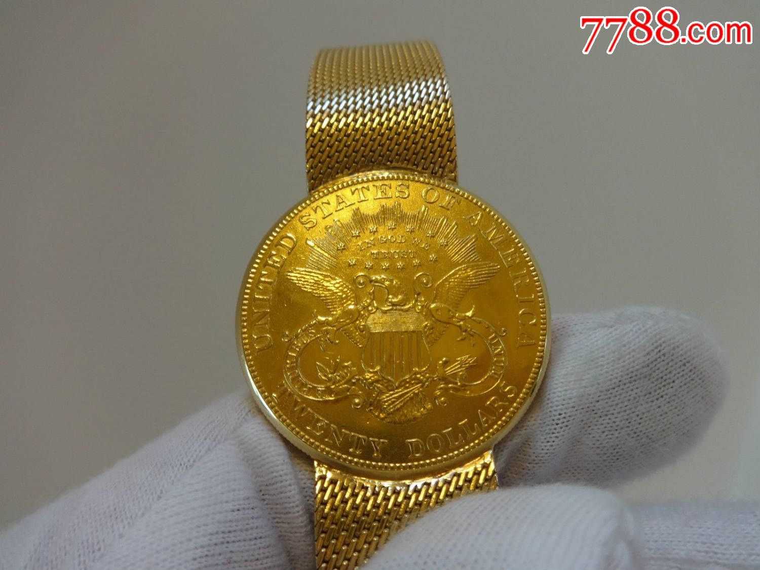 瑞士產18k純金piaget/伯爵金幣手錶/古董懷錶.$20雙鷹金幣