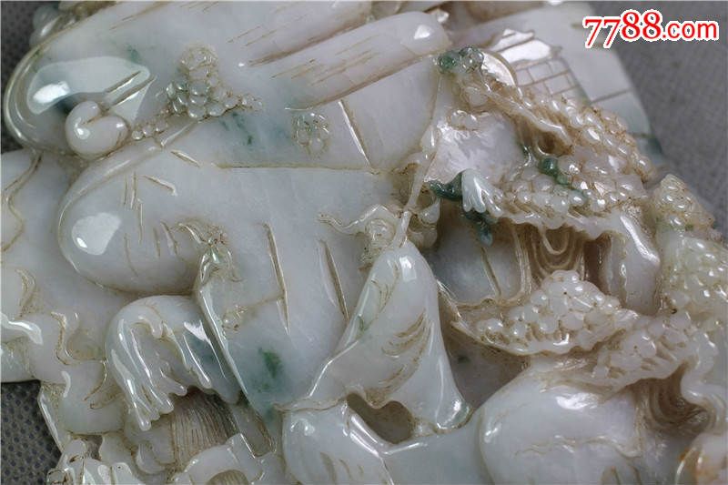 老翡翠林冲风雪山神庙大摆件