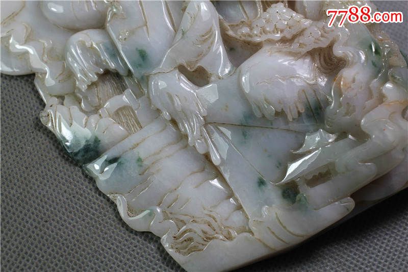 老翡翠林冲风雪山神庙大摆件