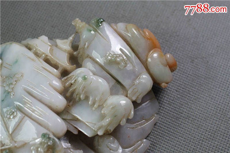 老翡翠林冲风雪山神庙大摆件