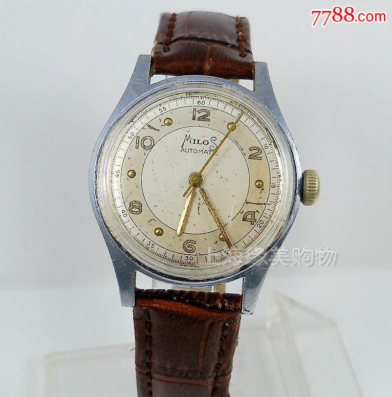 瑞士-milos米诺斯古董17钻撞陀自动机械手表