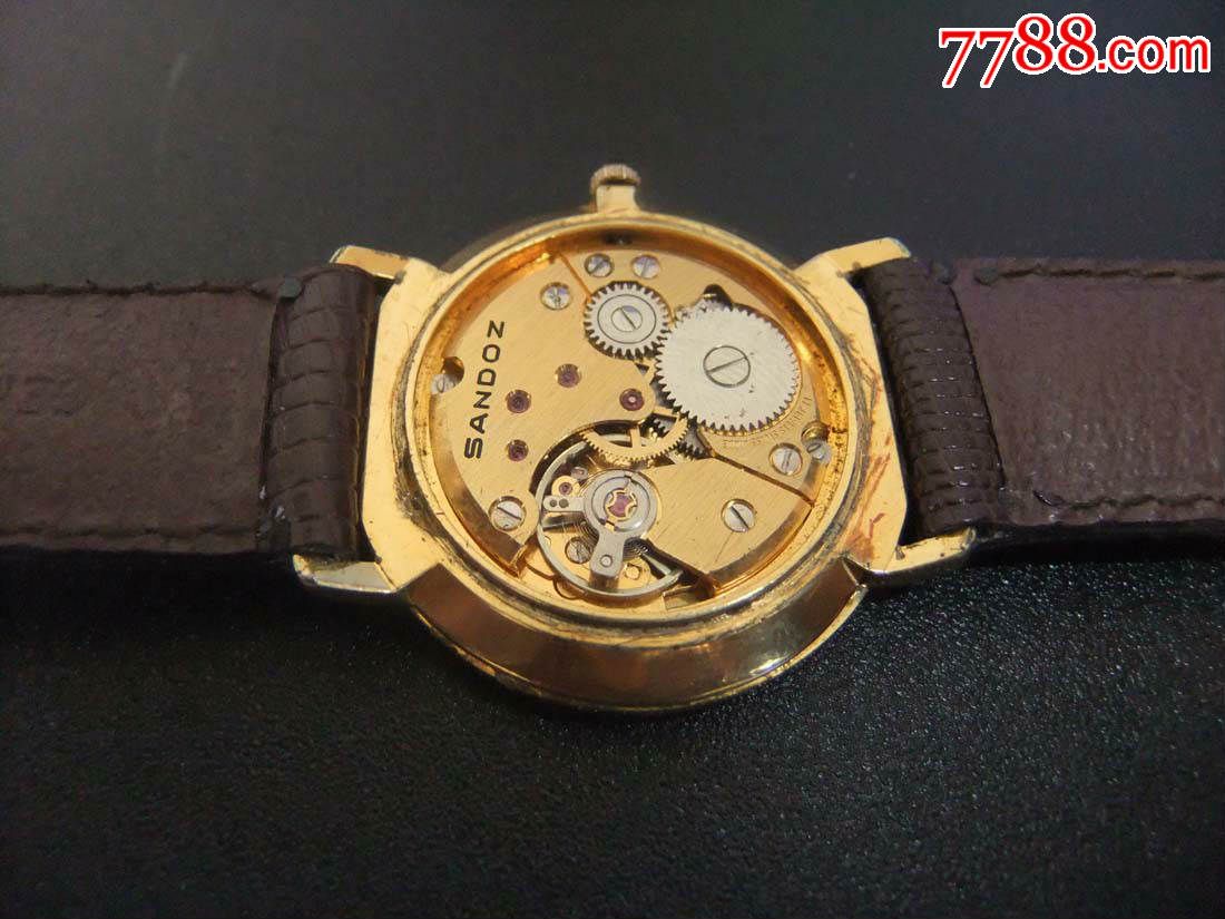 瑞士山度士包金手表