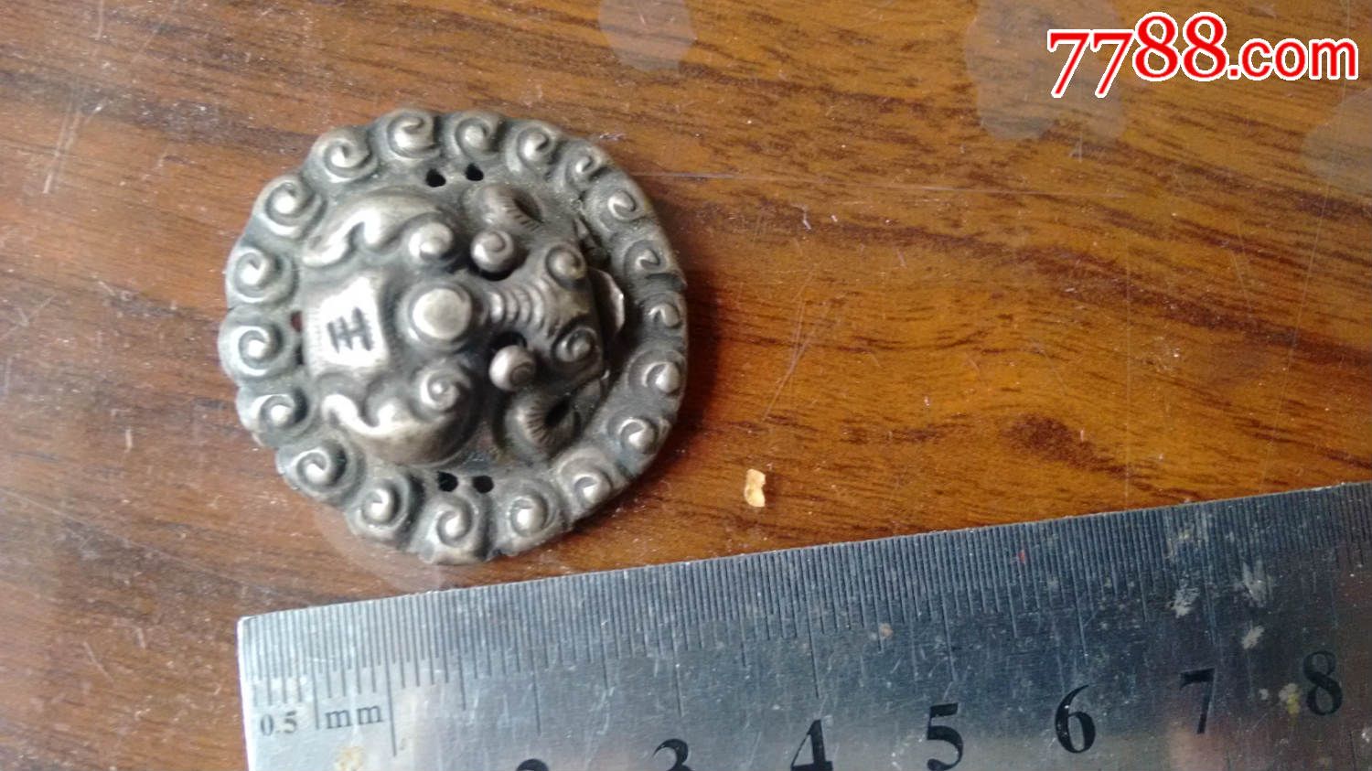 清朝银帽花银制帽花老虎头帽花老帽花