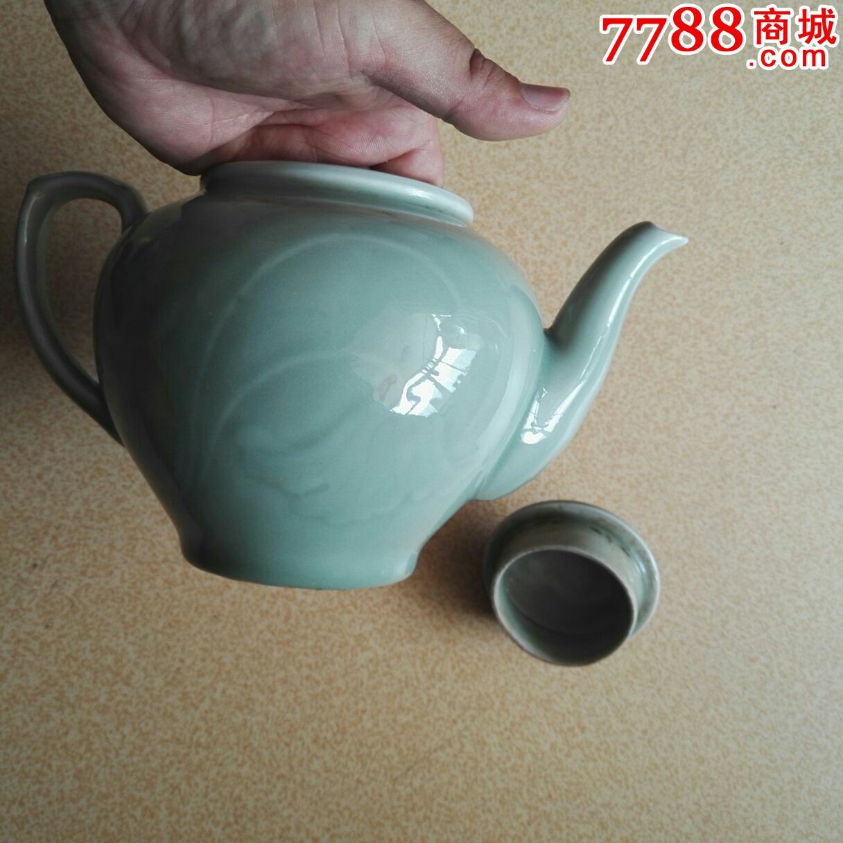 七十年代龙泉花卉大肚茶壶【龙泉壶】