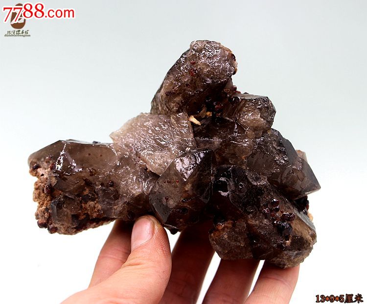 矿物晶体宝石水晶原石奇石头茶晶稀有墨晶原石标本教学标本馆藏03_其