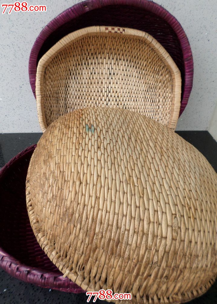 古玩杂项民俗旧物:乡下农家常用手工缝纫针线活编筐收纳篓子