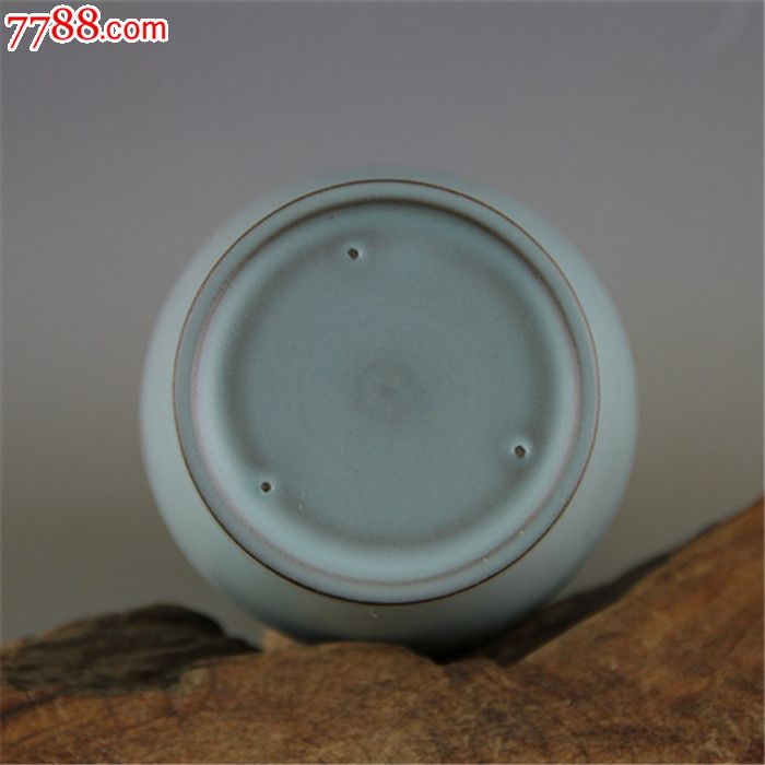 宋汝窑青釉包金鼓钉花口瓶_青白瓷/影青瓷_第2张_7788瓷器