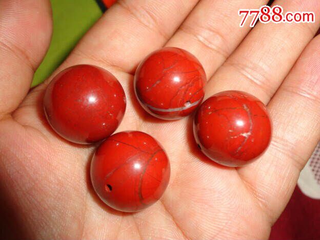 直径2cm深红色鸡肝石4颗