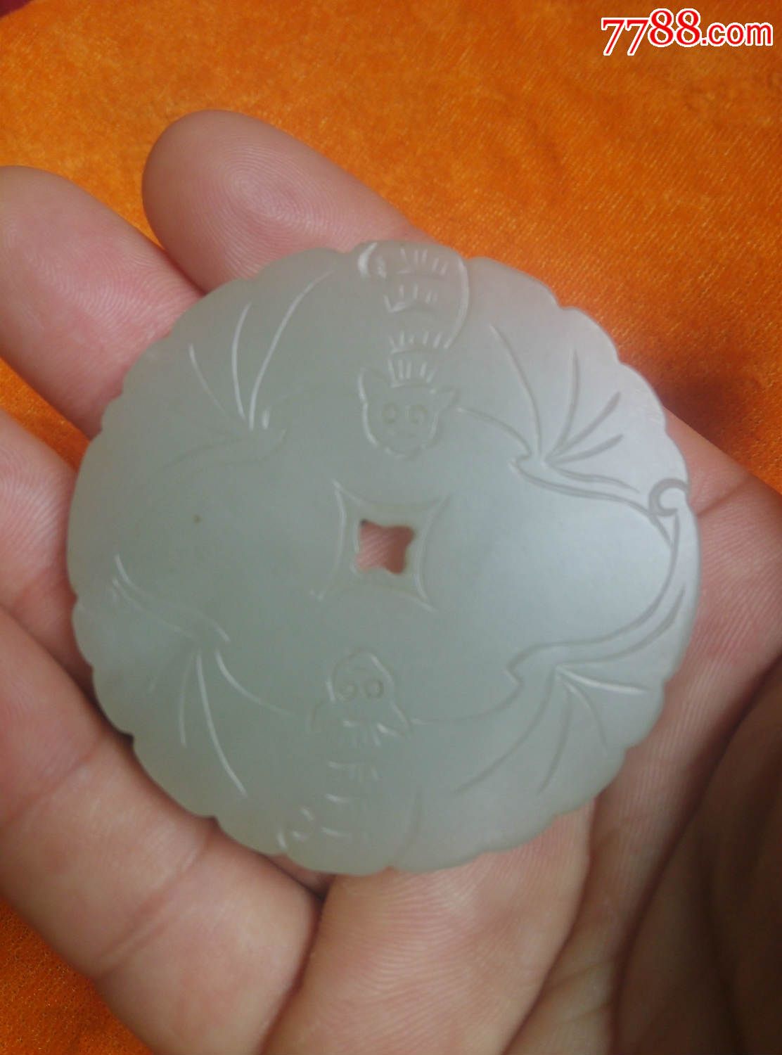 清代和田玉青白玉福在眼前老挂牌