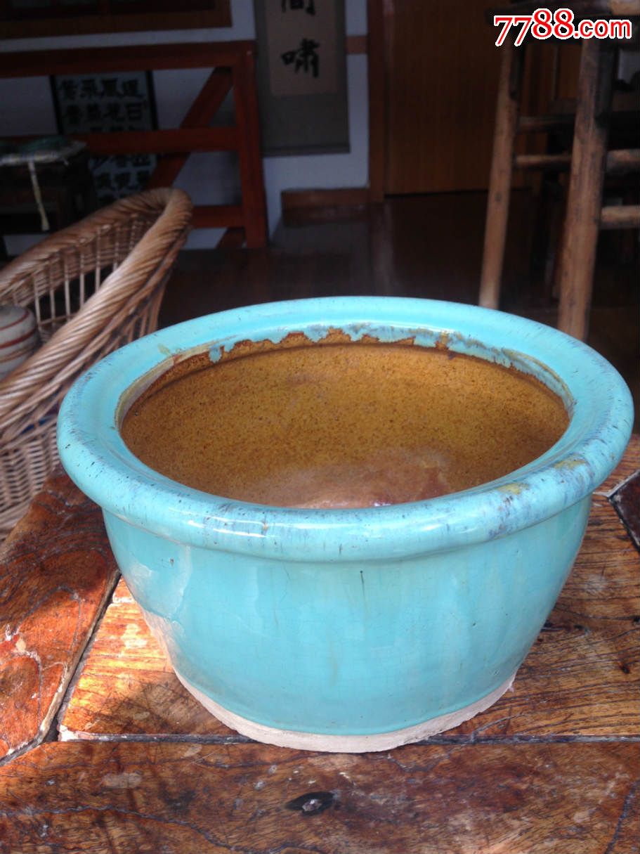 古董古玩收藏杂项明清紫砂绿釉罐小缸水缸罐子陶罐