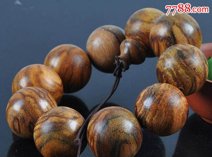 保真花奇楠手串佛珠印尼沉香手链25mm天然旗南木手珠