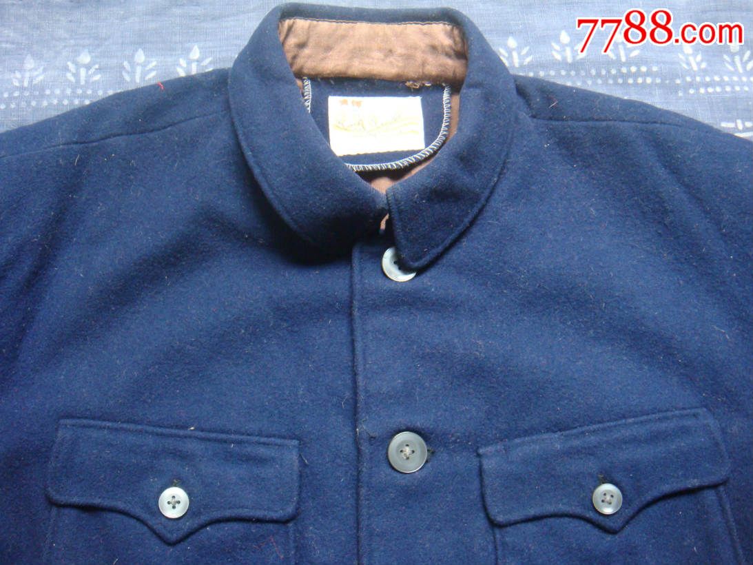 蓝毛呢中山装