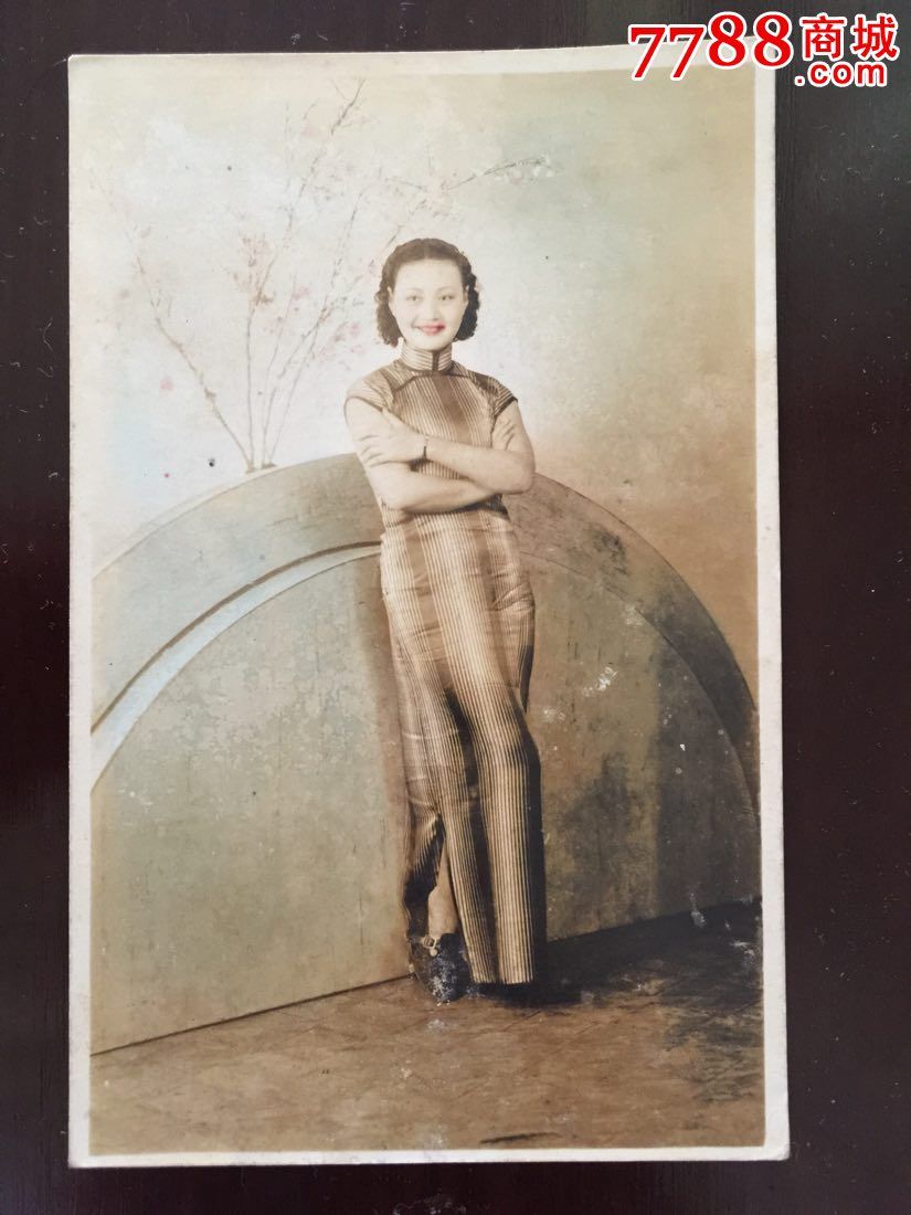 民国影星黎莉莉原版老照片手工上色