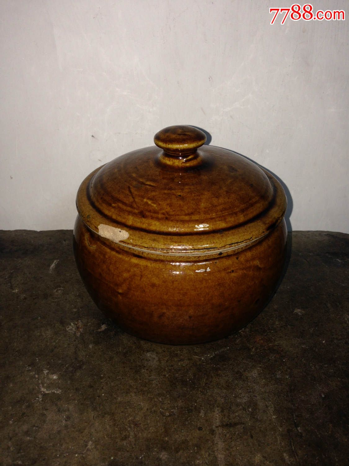 酱釉罐老瓷器陶罐有盖旧货古董古玩收藏民国杂项茶叶罐
