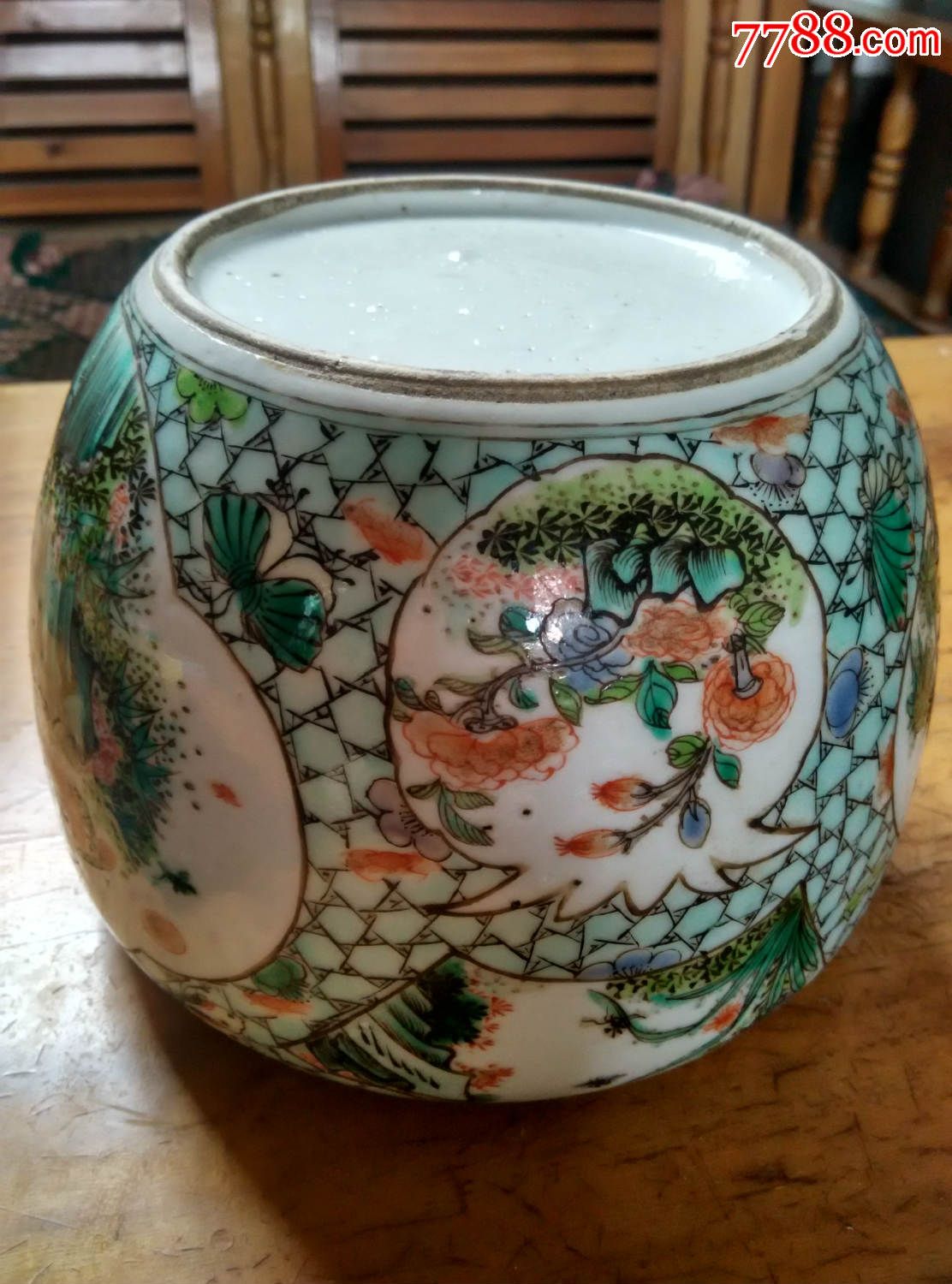 清康熙五彩花鸟罐_彩绘瓷/彩瓷_收藏价格_鉴定交易_7788瓷器网