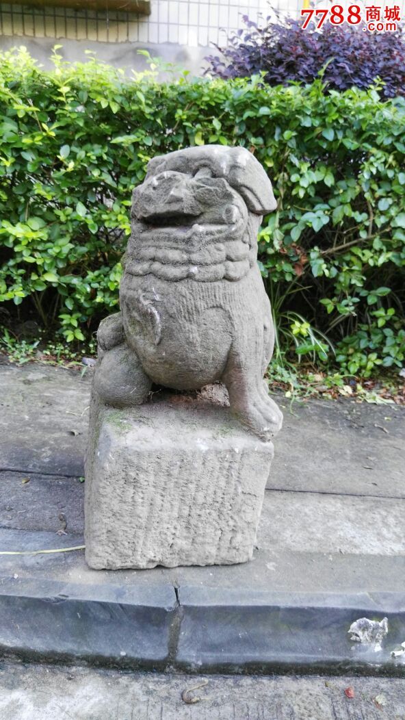 清或民国漂亮石狮