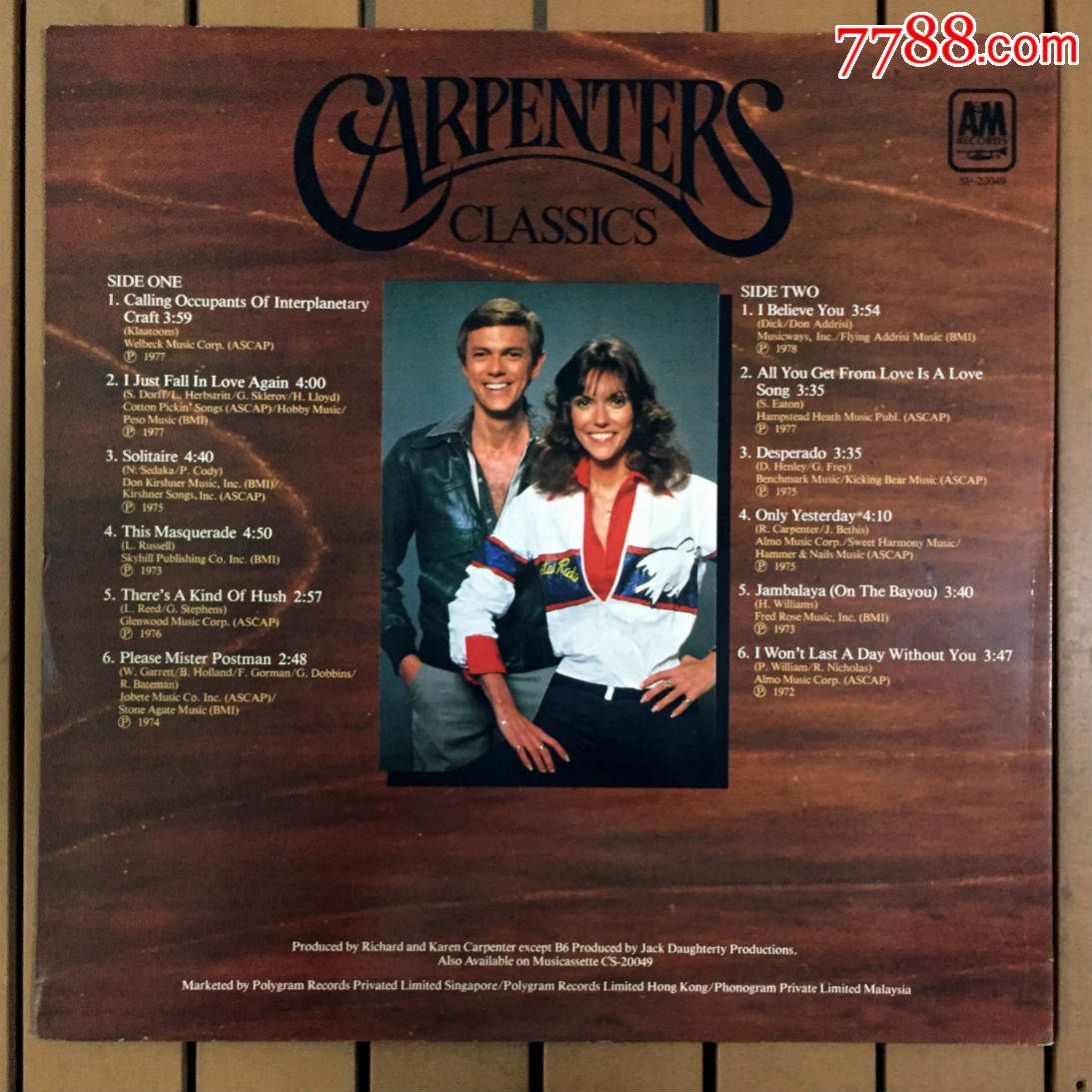 carpenters卡朋特木匠乐队12寸黑胶唱片lp