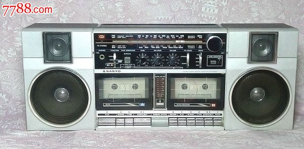 老式收藏道具三洋双卡收录机