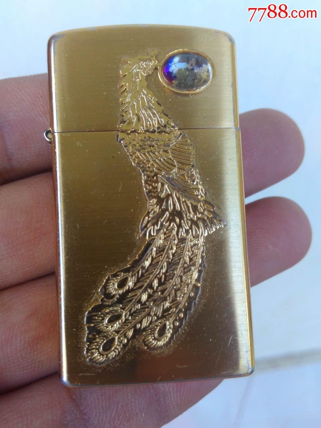 威胜victor不锈钢镀金猫眼打火机