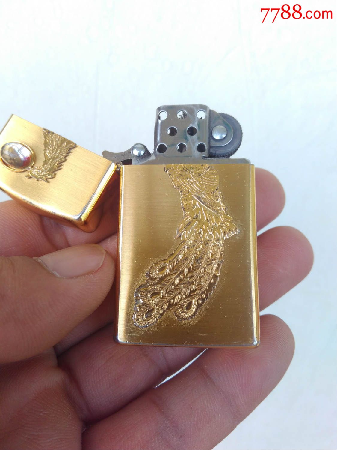 威胜victor不锈钢镀金猫眼打火机