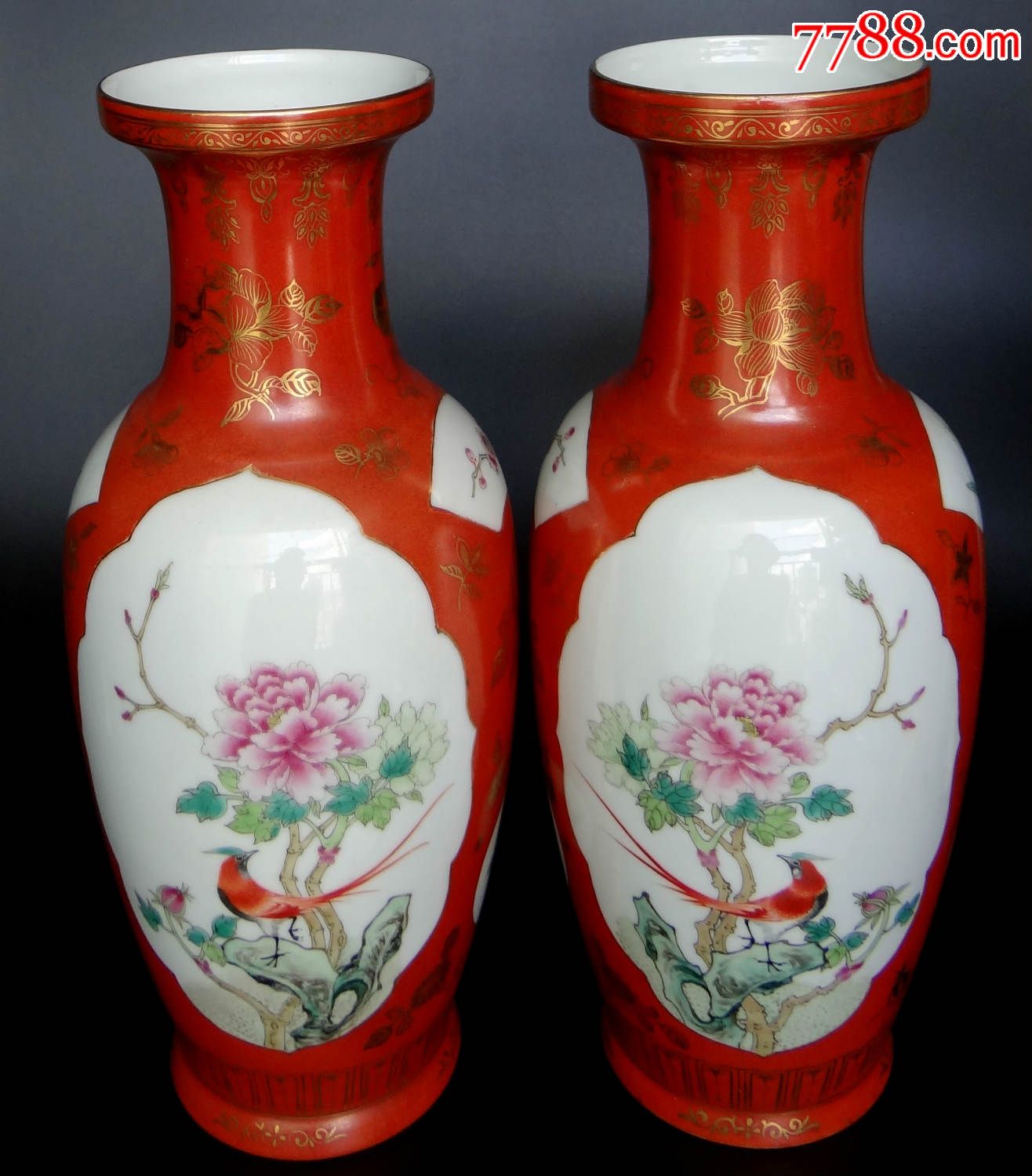 文革出口回流花瓶-景德镇60-70年代_彩绘瓷/彩瓷_第1张_7788瓷器