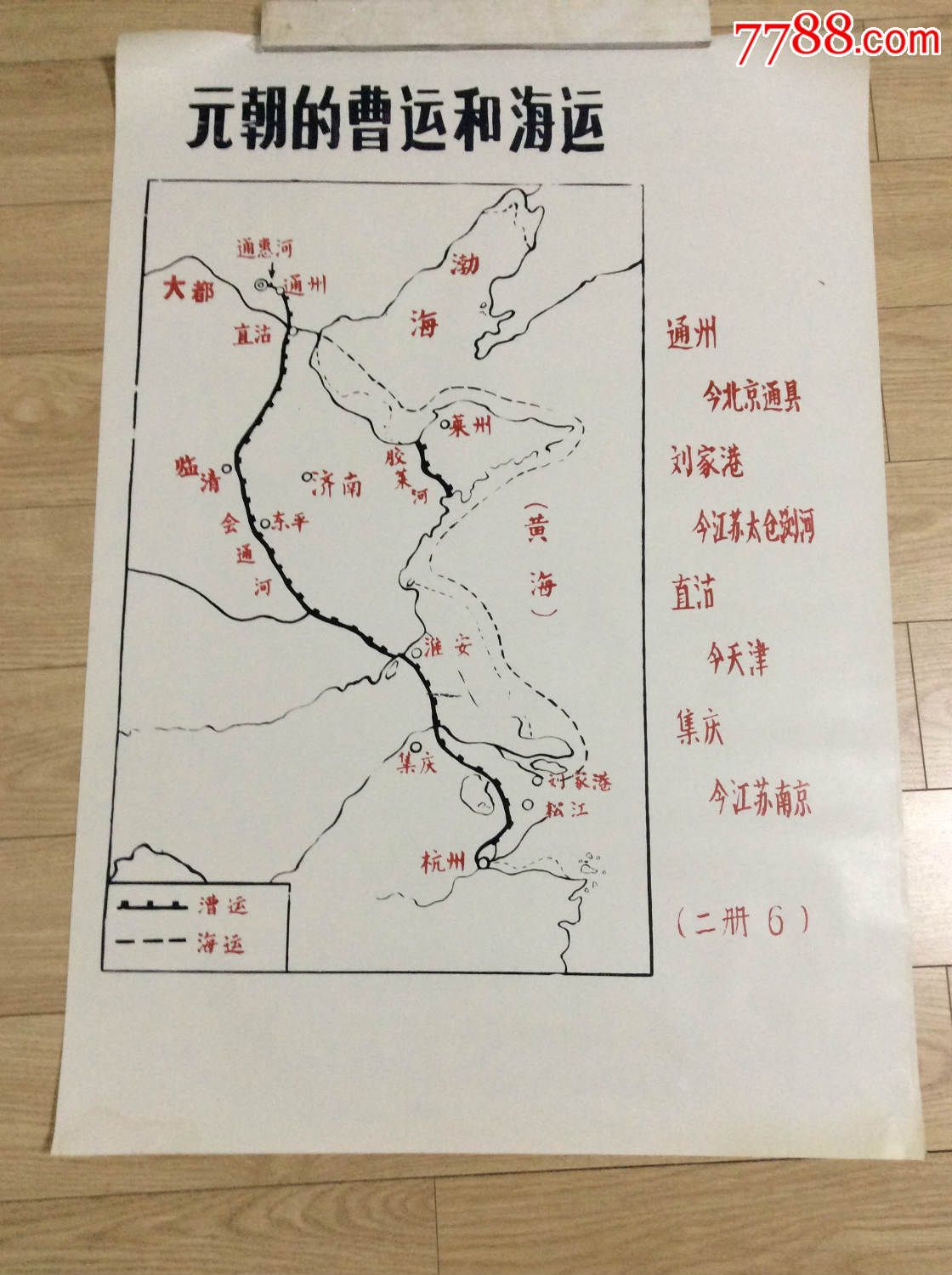 初中历史挂图元朝的漕运和海运