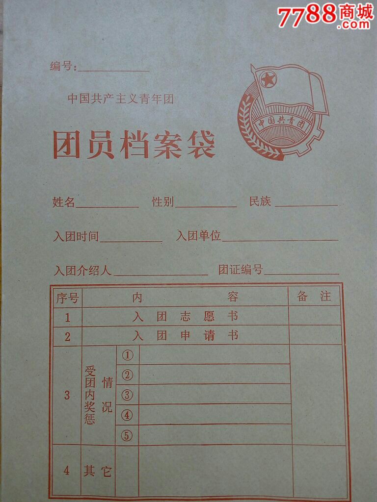 团员档案袋20个