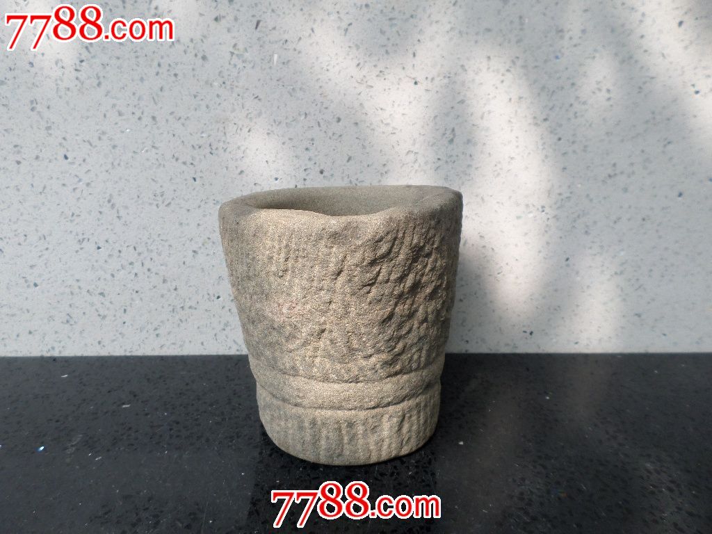 古玩杂项老石器石雕石刻石槽青石类----实用器收藏品民国老石蒜臼