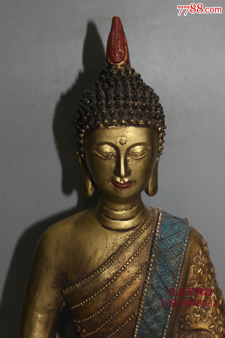 老铜器老黄铜释迦摩尼观音摆件全手工坐佛像镇宅辟邪保平安