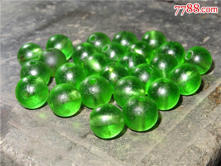 y25西亚绿色琉璃26粒