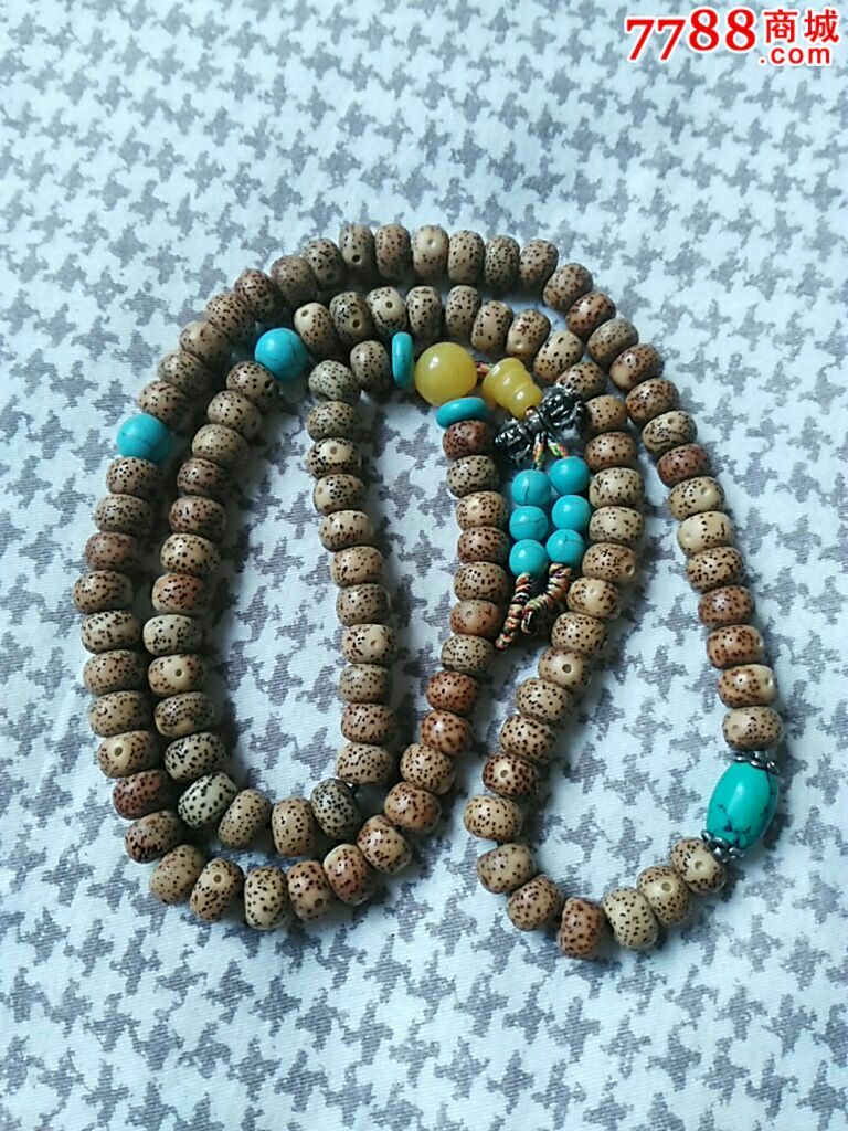 星月菩提念珠配绿松石