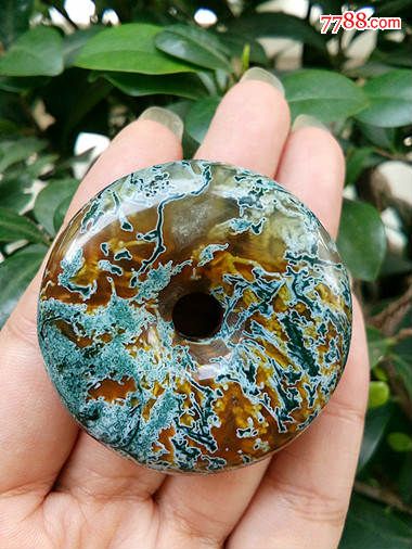 阜新矿水草玛瑙男士大平安扣