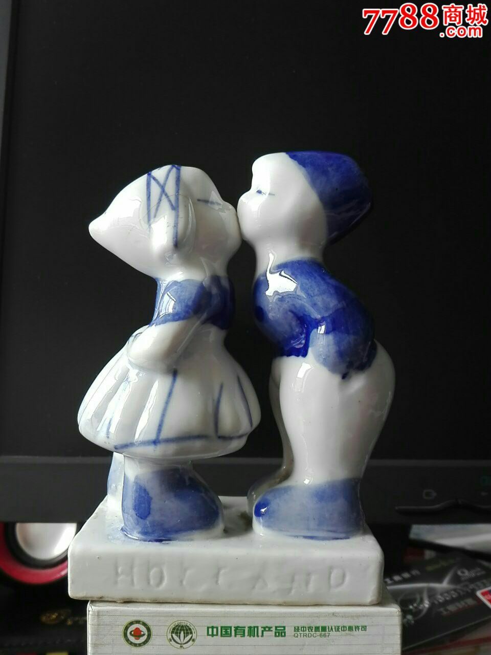 holland荷兰亲嘴瓷娃娃玩偶亲亲男孩女孩摆件老玩具