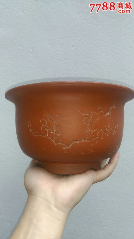 70年代红雨紫砂花盆