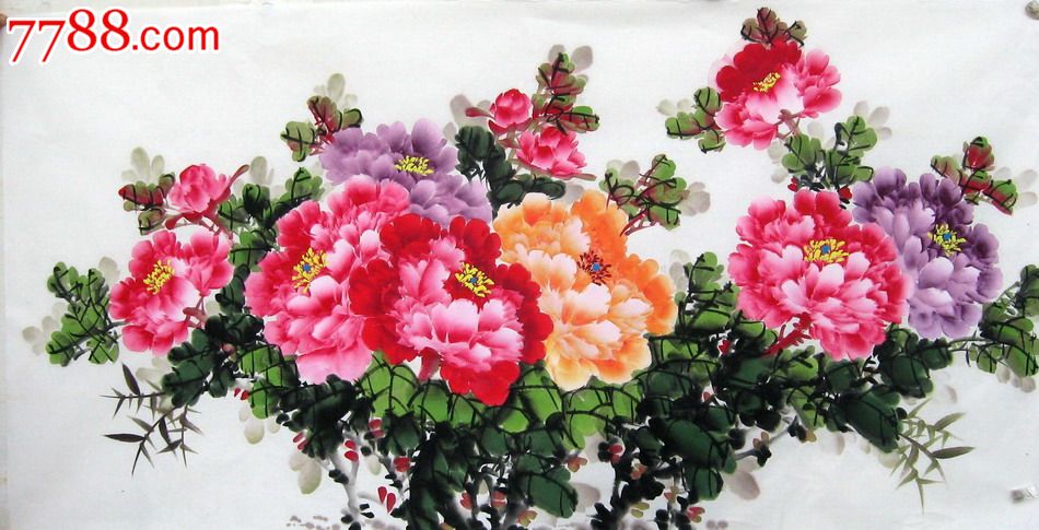 【博世艺轩】国画字画花鸟画100%纯手绘四尺牡丹花开富贵u6061367